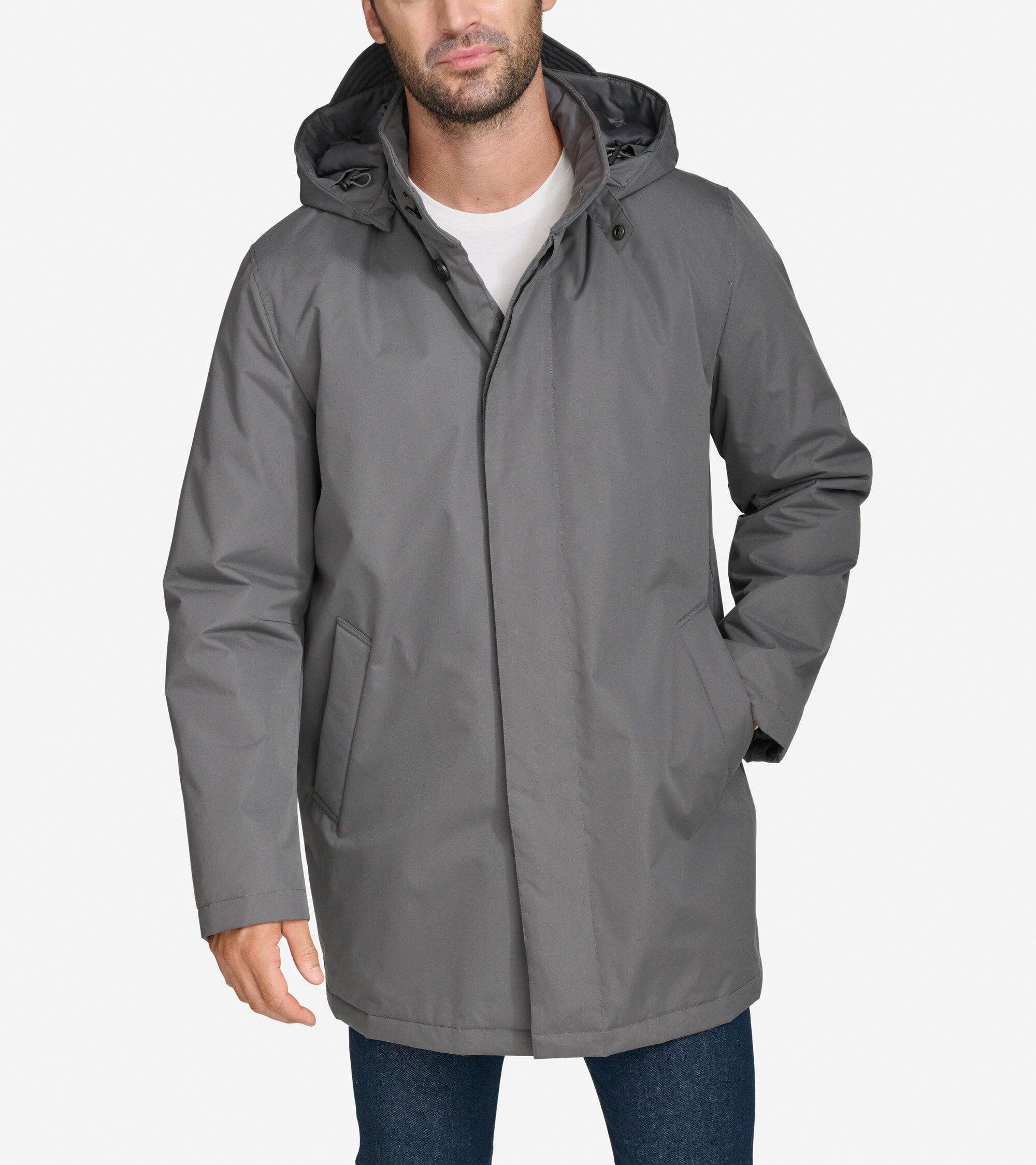 Cole haan hooded rain jacket top
